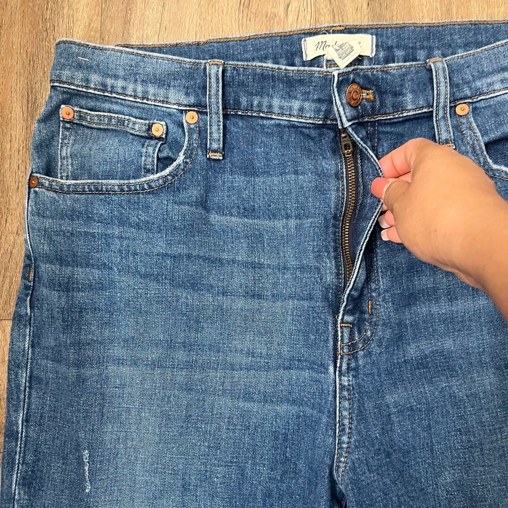 Madewell Women's Blue The High-Rise Slim Crop Denim Boyjean Size 32 - Picture 9 of 11